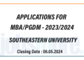 APPLICATIONS FOR MBA/PGDM – 2023/2024