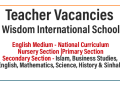 Teacher Vacancies – Wisdom International School