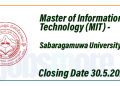 Master of Information Technology (MIT) - Sabaragamuwa University