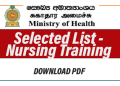 Nursing Training - Selected List 2024