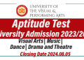 Aptitude Tests University of the Visual and Performing Arts (UVPA) 2024