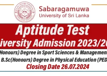 Aptitude Test - Sabaragamuwa University 2023