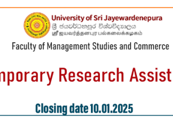 Post of Temporary Research Assistant - University of Sri Jayewardenepura