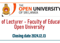 Post of Lecturer - Open University