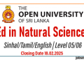 BEd in Natural Sciences Degree Programme- Open University