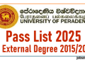 Pass List 2025- BA External Degree