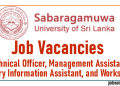 Sabaragamuwa University Job Vacancies April 2025