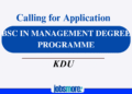 Applications Open: BSc in Management Degree 2026 at KDU!