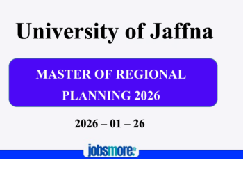 Master of Regional Planning 2026 – University of Jaffna
