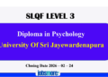Diploma in Psychology – University of Sri Jayewardenepura