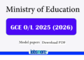 GCE O/L 2025 Model Papers – Ministry of Education