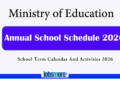 School Term Calendar and Activities 2026