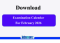 Examination Calendar for February 2026