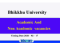 Bhikkhu University Academic and Non-Academic Vacancies