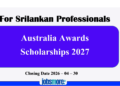 Australia Awards Scholarships 2027: For Sri Lankan