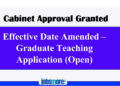 Effective Date Amended – Graduate Teaching Application