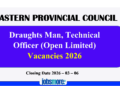 Draughtsman, Technical Officer Vacancies 2026 – Eastern Provincial Council