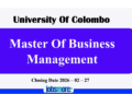 Applications for Master Of Business Management – University Of Colombo