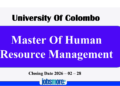 MASTER OF HUMAN RESOURC EMANAGEMENT – UNIVERSITY OF COLOMBO