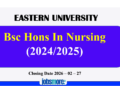 BSc (Hons) in Nursing (2024/2025) – Eastern University