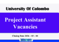 UNIVERSITY OF COLOMB VACANCIES – PROJECT ASSISTANT