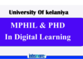 MPhil & PhD in Digital Learning | University of Kelaniya