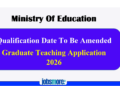 Graduate Teaching Application 2026 to be Amended
