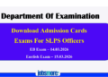Download Admission Cards Exams for SLPS Officers