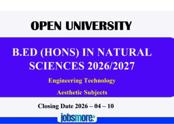 B.Ed (Hons) in Natural Sciences 2026/2027