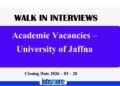 Walk-In Interviews for Temporary Posts-University of Jaffna
