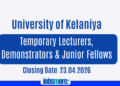 University of Kelaniya is Hiring